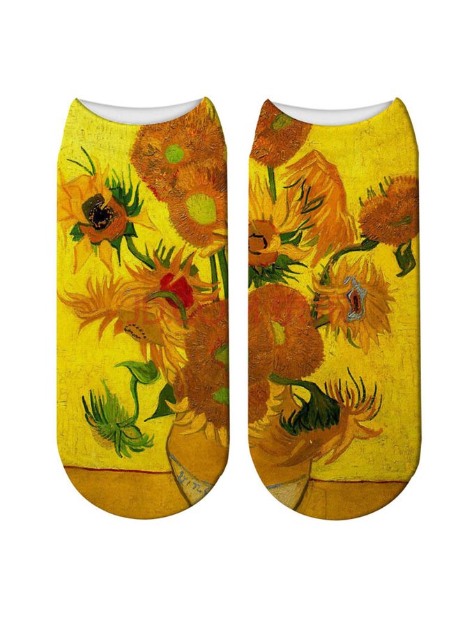 Damen Alle Jahreszeiten Einfach Pop Kunst Baumwolle Print Atmungsaktiv Täglich Knöchel Socken Regelmäßig Socken