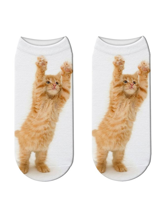Baumwolle Stricken Katzenmuster Socken
