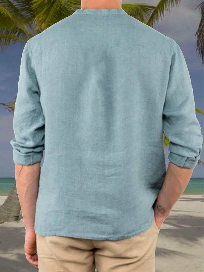 sauber Farbe Langarm Bluse, Lässig Stil Baumwolle Bluse Mit Revers.