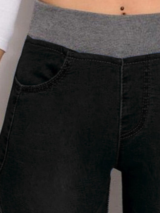 Lässig Elastische Taille Strecken Jeans