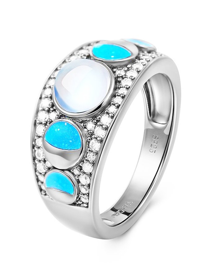 Alle Jahreszeiten Sternenhimmel Himmel Party Metall Täglich Strass Strass Retro Stil Ring Ring für Damen