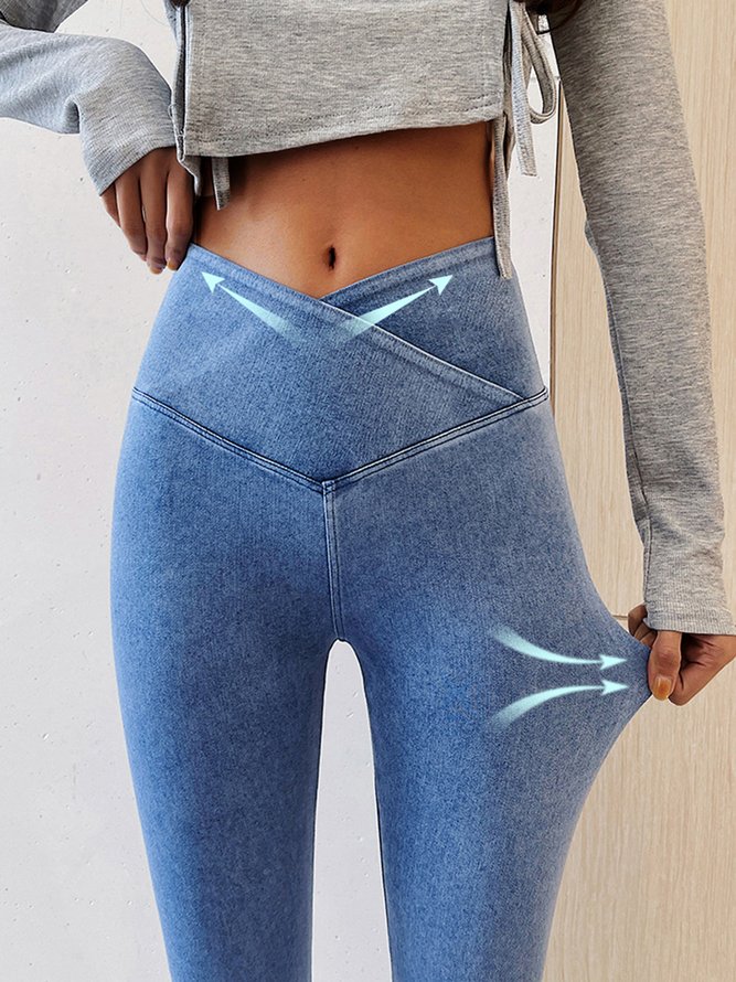 Fest Unifarben Denim Legging