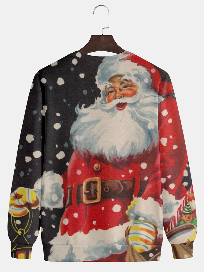 Herren Weihnachten Grafik Print Rundhals Sweatshirt