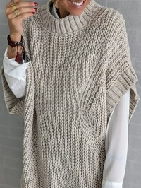 Lässig Unifarben Herbst Mikroelastizität Midi Halbarm Rundhals Wolle/Stricken Regelmäßig Kleider für Damen
