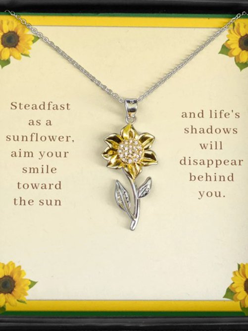 Lässig Diamant Sonnenblume Halskette Mutters Tag Valentinstag das Erntedankfest Abschluss Saison Geschenk