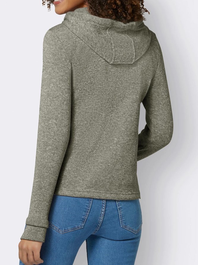Lässig Unifarben Winter Reißverschluss Kapuze Mikroelastizität Täglich Regelmäßig Regelmäßig Größe Jacke für Damen