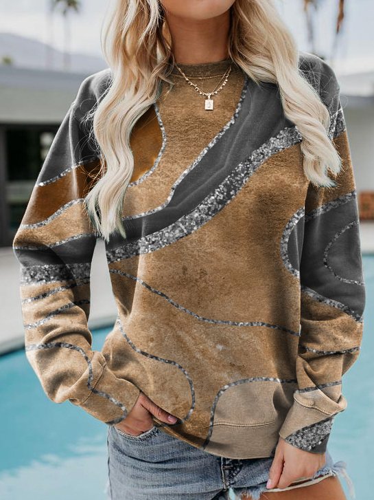 Rundhals Abstrakt Sweatshirt