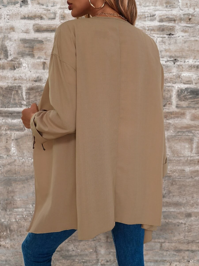 Unifarben Baumwolle-Gemisch Lässig Sonstiges Sonstiges Mantel