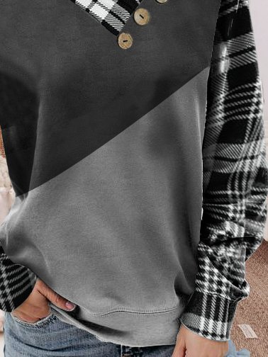 Regelmäßige Passform Kreuzhals Lässig Sweatshirts