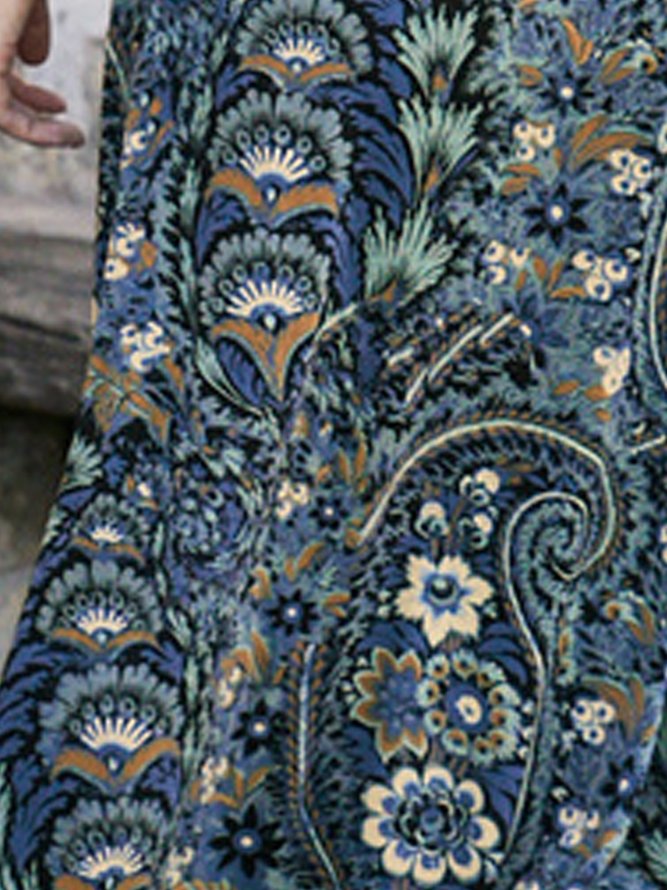 Paisley Retro Blume Kleid Große Größen