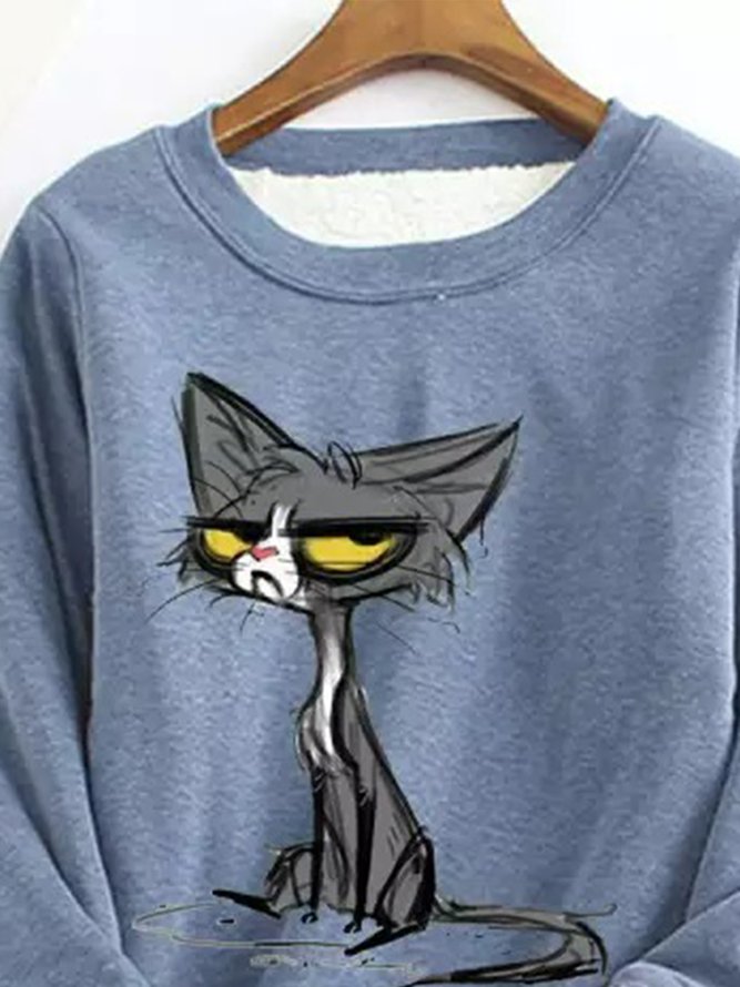 Rundhals Tier Lässig Sweatshirt
