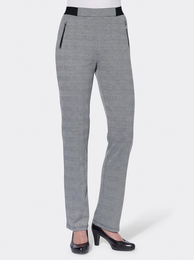 Regelmäßige Passform Kariert Fashion Hose