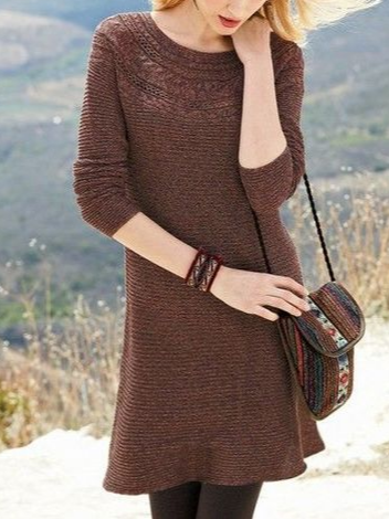 Casual Loose Wool/Knitting Dresses