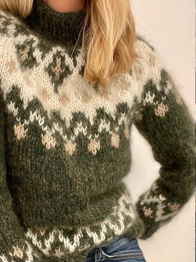 Böhmisch Ethnisch Rollkragen Pullover