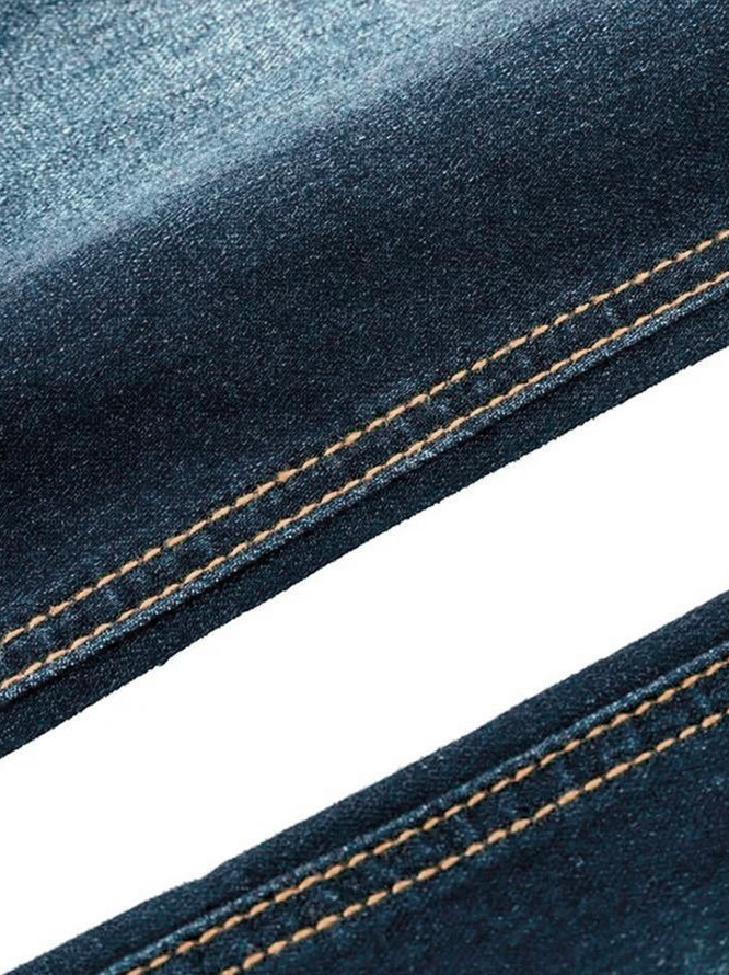 Weihnachten Unifarben Lässig Denim Weit Jean