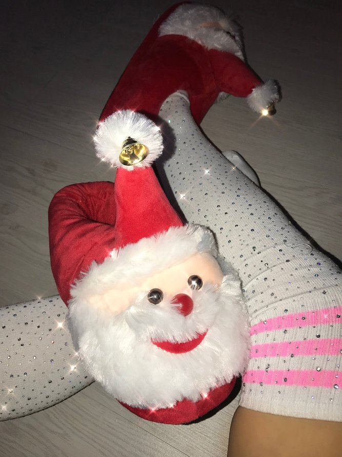 Weihnachtsschneemann Glocke Zuhause Schuhspitze-bedeckt Pantoletten
