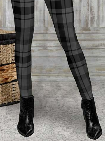 Kariert Lässig Leggings