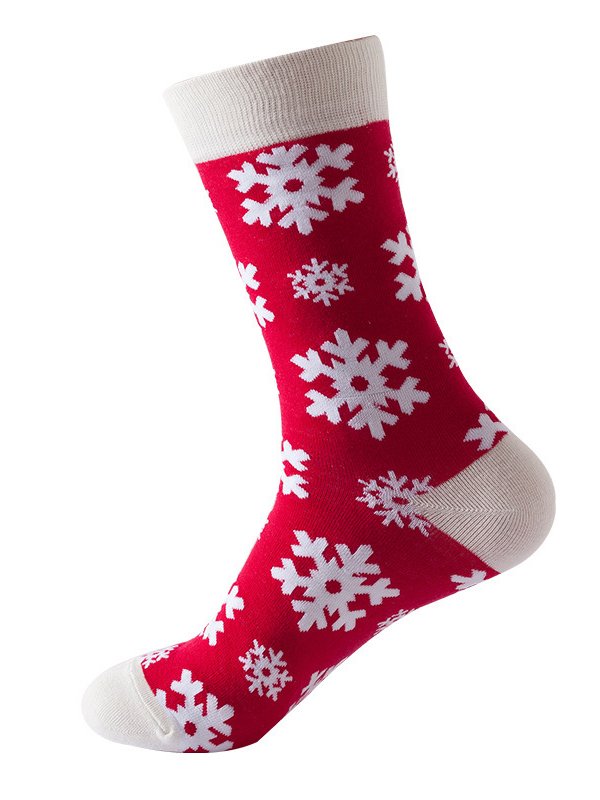 Weihnachten Baumwolle Hoch Strecken Weihnachtsmann Baum Schneeflocke Muster Socken festlich Party Matching