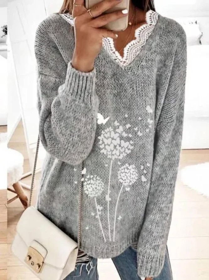 Lässig Langarm Pullover