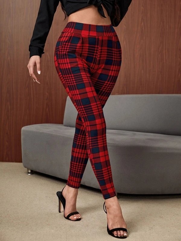 Kariert Regelmäßige Passform Lässig Leggings