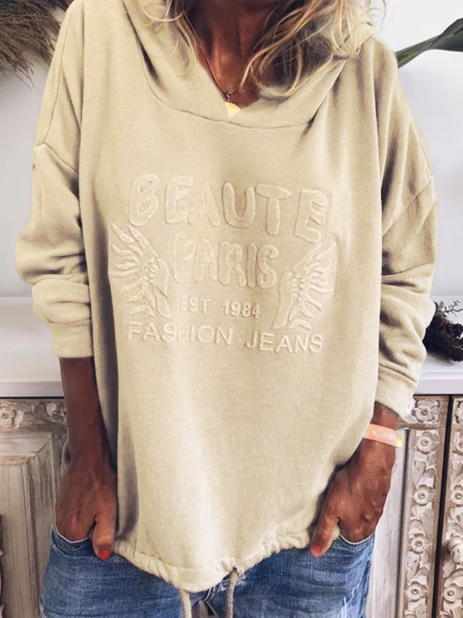 Große Größen Lässiges Sweatshirt mit Kapuze
