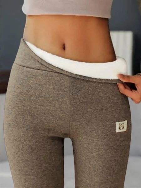 Lässig Vlies Gefüttert Leggings Hosen Hohe Taille Sportlich Hosen Bauch Steuerung Strecken Trainieren Yoga Legging
