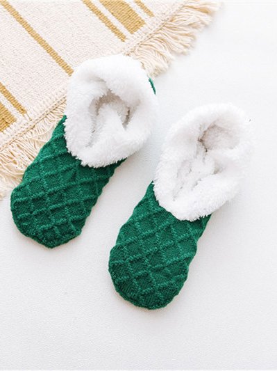 Wolle Twist Muster Korallenfarbe Vlies Socken Socken für den Boden Herbst Winter Warm Zubehör