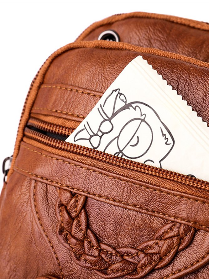Antiquität Weich Leder Postleitzahl multi Tasche Carmen Umhängetasche