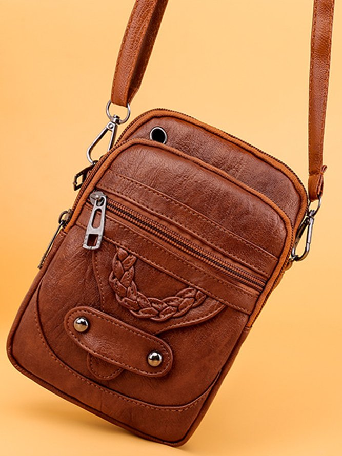 Antiquität Weich Leder Postleitzahl multi Tasche Carmen Umhängetasche