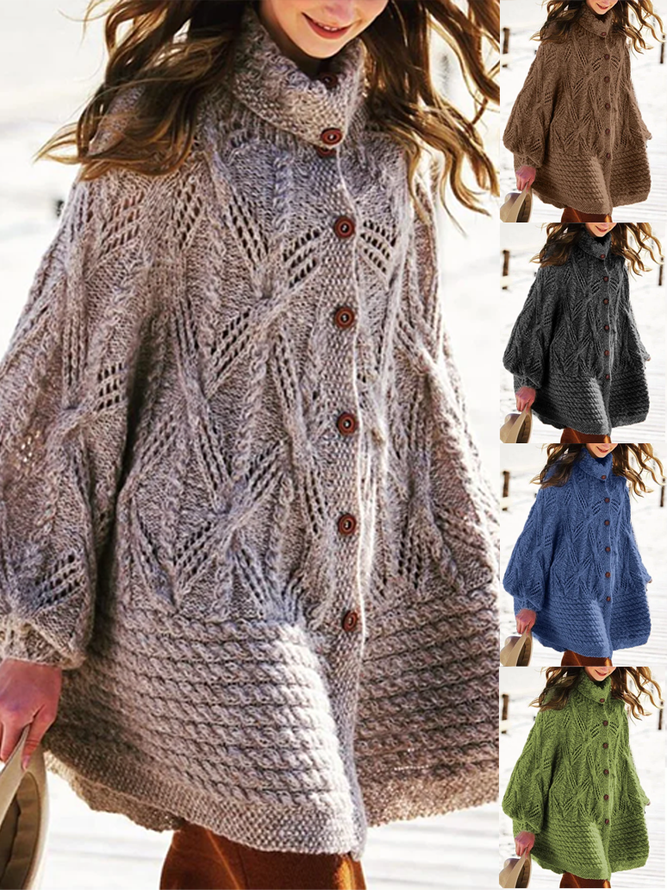 Große Größen Retro Strickjacke aus Baumwolle