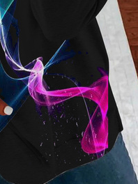 Weit Wolle/Stricken Lässig Farbverlauf Sweatshirt