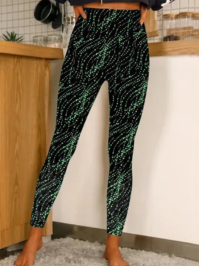 Hohe Elastizität Leggings mit Print