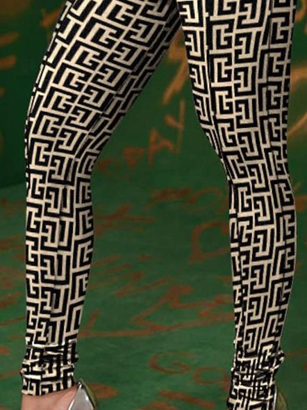 Urban Regelmäßige Passform Geometrisch Fashion Hose