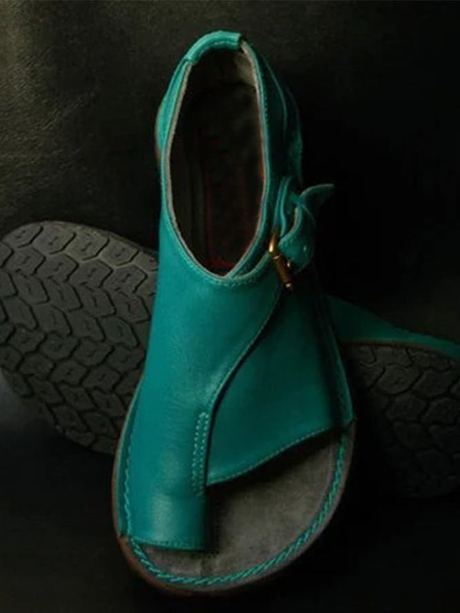 Flache Riemensandalette mit Zehentrenner