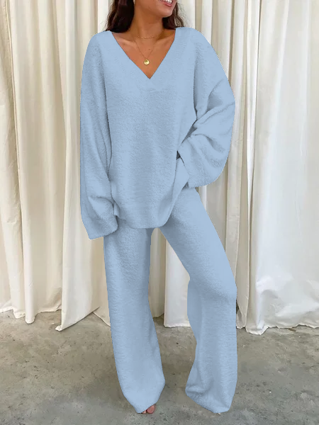V-Ausschnitt Zweiteiliges Set