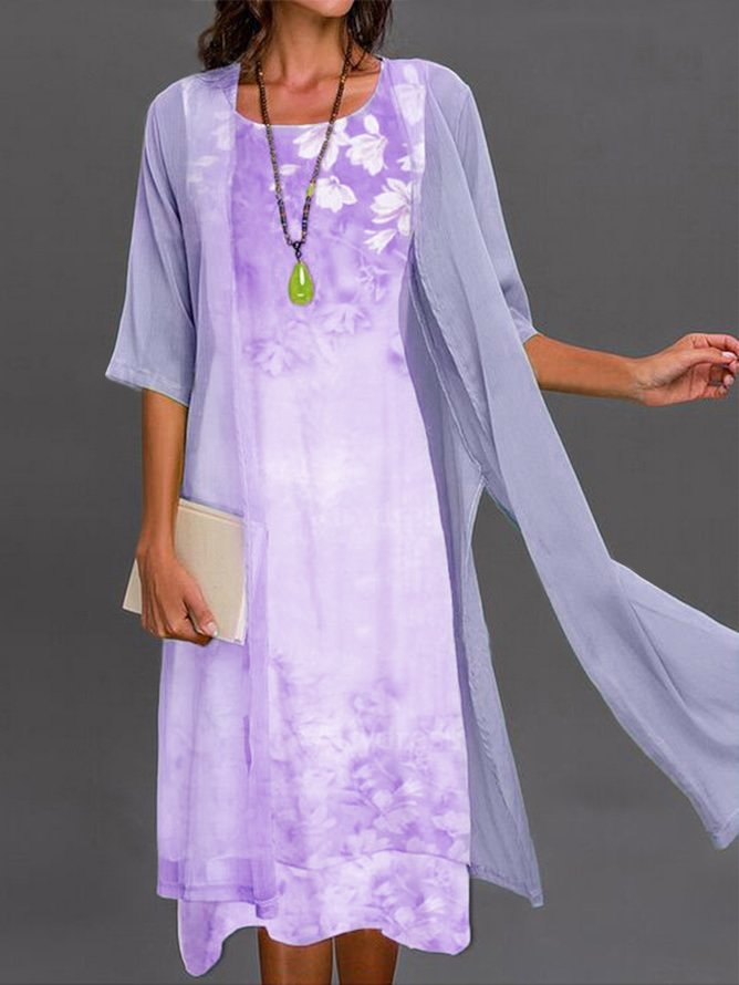 Elegant Kleider mit Blumenmuster Zweiteiliges