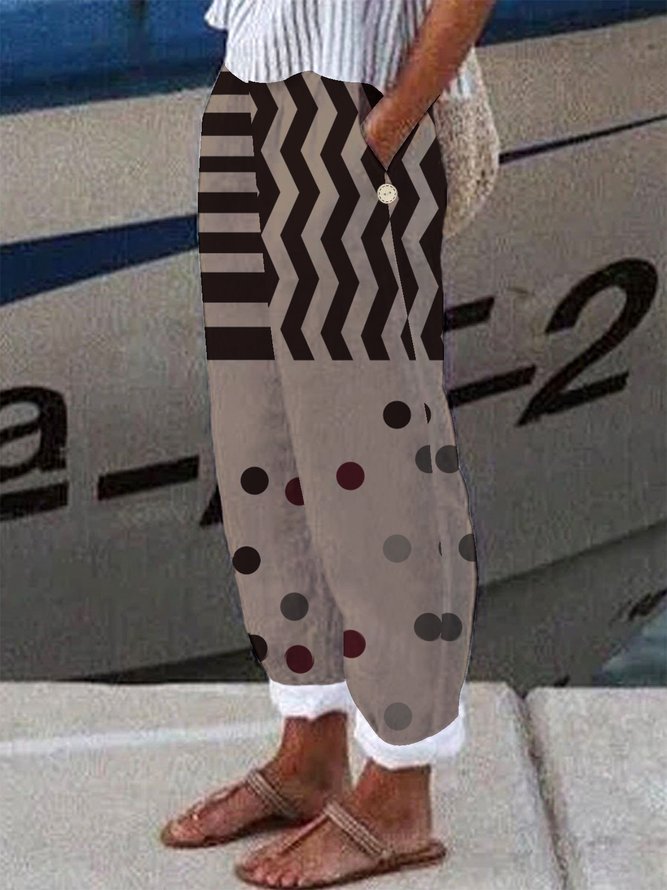 Weit Geometrisch Freizeithose