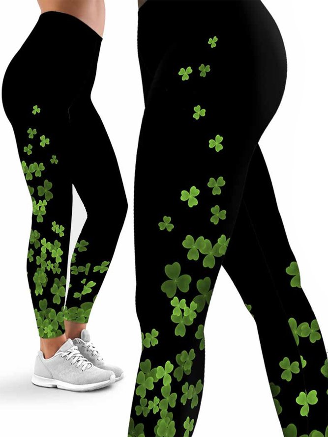 NS. Patricks Day Kleeblatt Lässig Leggings
