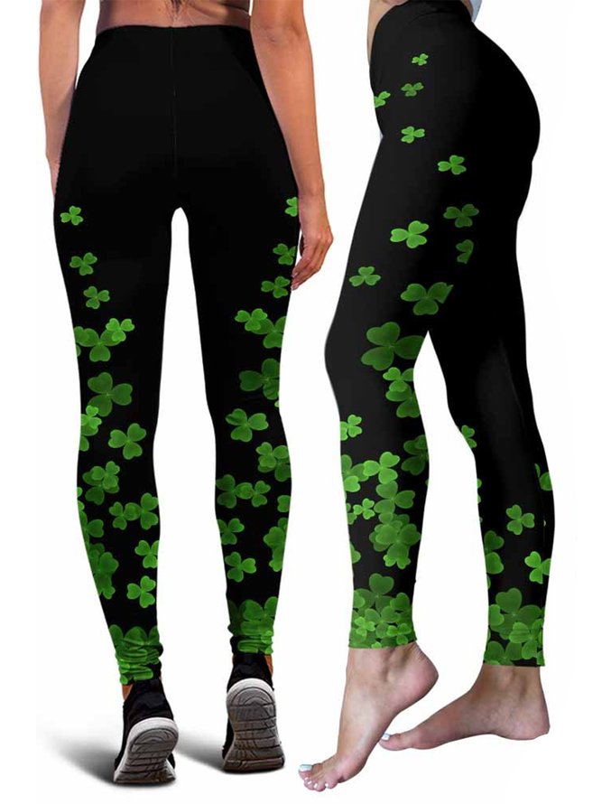 NS. Patricks Day Kleeblatt Lässig Leggings