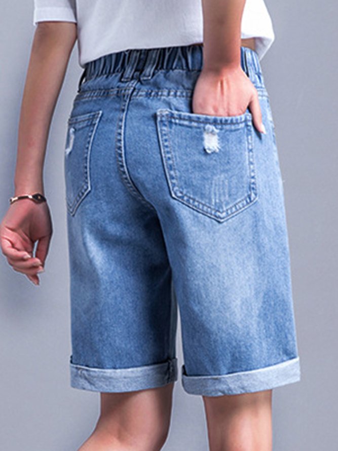 Weit Lässig Denim Denim Shorts