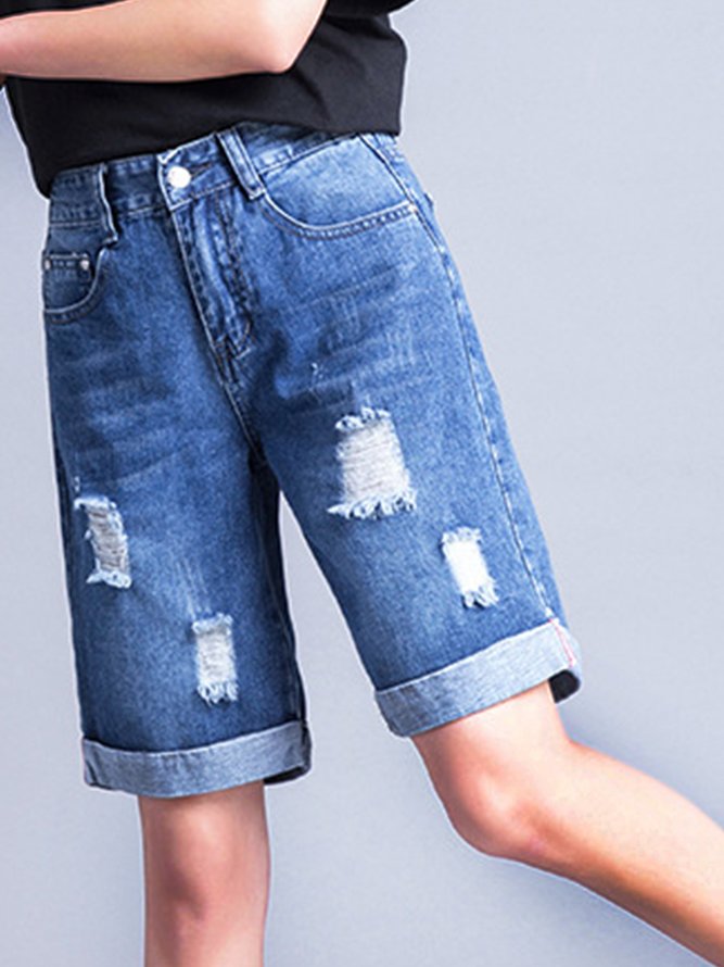 Weit Lässig Denim Denim Shorts