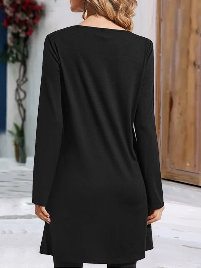 Weit Rundhals Lässig Blusen & Shirt