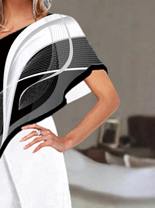 Frau Schlag Farbe Baumwolle Geometrisch Urban Regelmäßige Passform Jumpsuit
