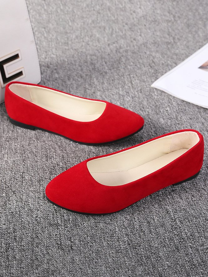 Mehrfarbig Auswahl Samt Einfach Flach Schuhe