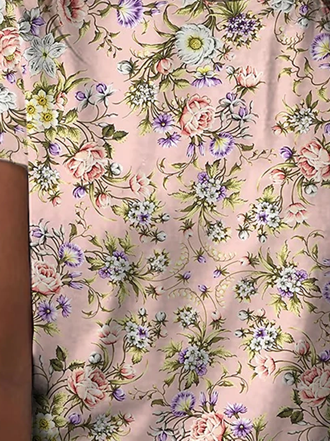 Damen Lässig Geblümt Sommer  Täglich Kurzarm T-Shirt