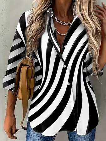 Lässig Geometrisch Bluse