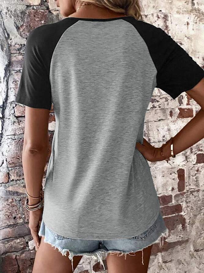 Rundhals Regelmäßige Passform Einfach T-Shirt