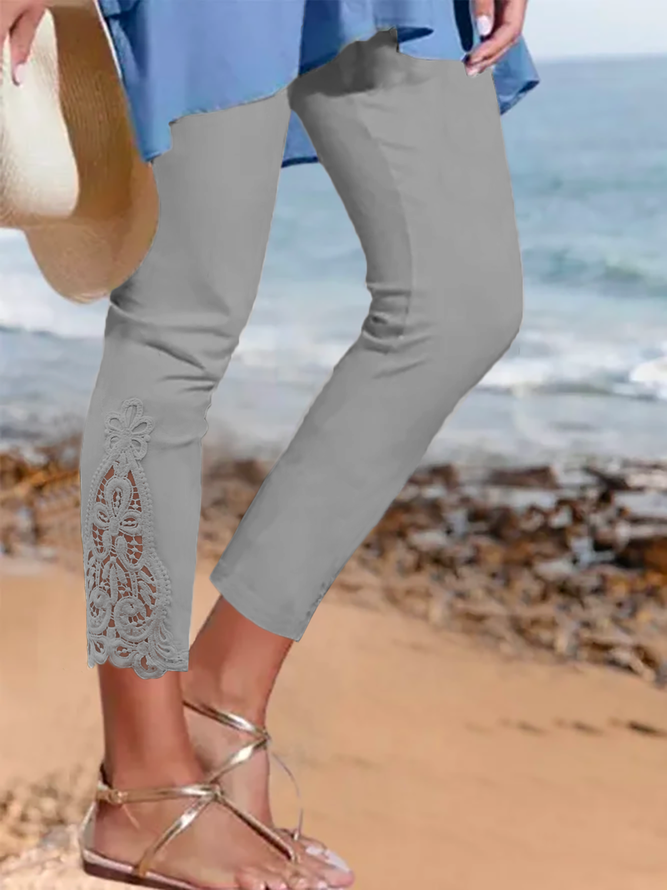 Unifarben Lässig Legging Hose