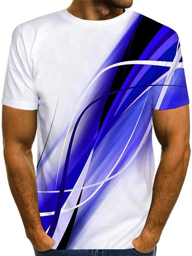 Herren T-Shirt T-Shirts Grafik Rundhals 3D-Druck Täglich Kurzarm Print Kleidung