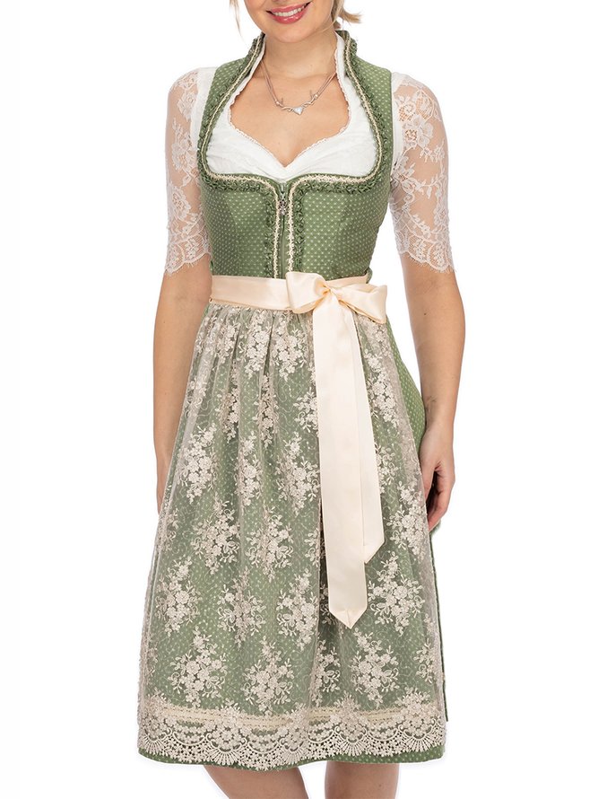 Dirndl Oktoberfest Elegant Spitze Polka Dots Kleid ohne die Bluse
